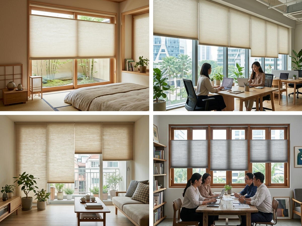 Rèm tổ ong phù hợp với những công trình nào